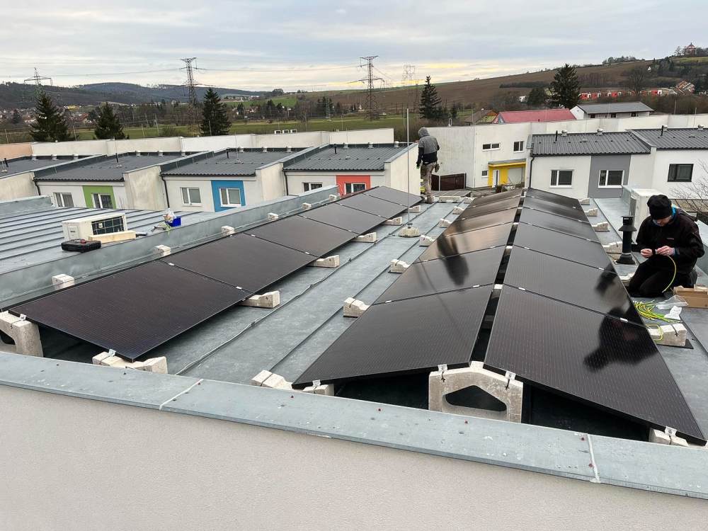 Realisatie van fotovoltaïek met betonblokken